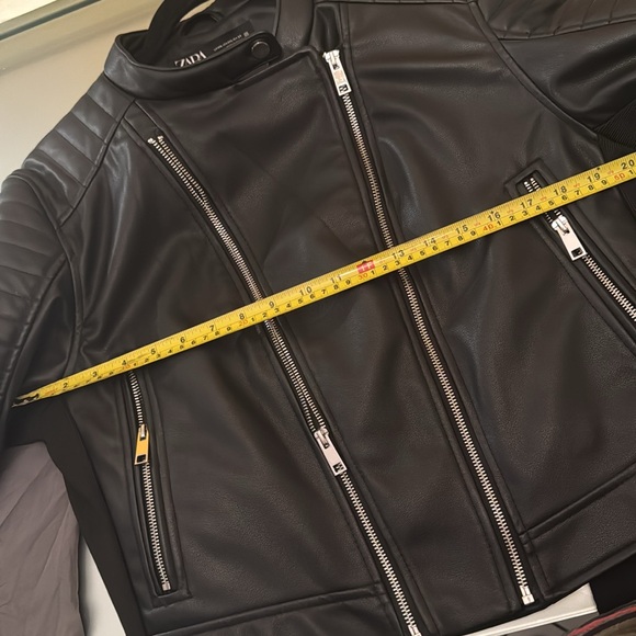 ZARA Black MOTO style pleather ZIP jacket- like new in Sz. XXL - Picture 15 of 16